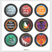 Dragon Wolf Phoenix Studio stickers (Vel)