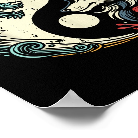 Dragon Wolf Yin Yang Chinese Mythical Zen Men Wome Poster (Hoek)