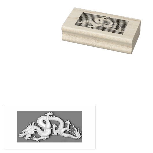 Dragon Wood Art Stamp Rubberstempel (Gestempeld)