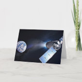 Dragon XL ruimtevaartuig met planeet Aarde op afst Kaart (Voorkant)