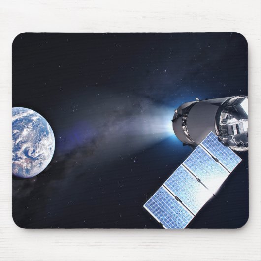 Dragon XL ruimtevaartuig met planeet Aarde op afst Muismat (Voorkant)