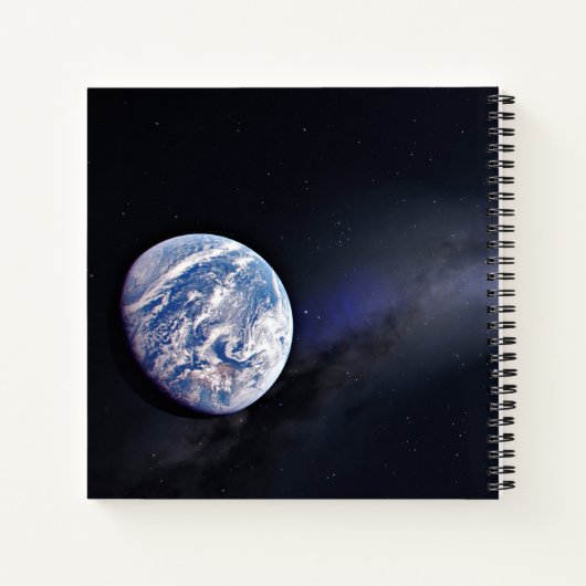 Dragon XL ruimtevaartuig met planeet Aarde op afst Notitieboek (Achterkant)