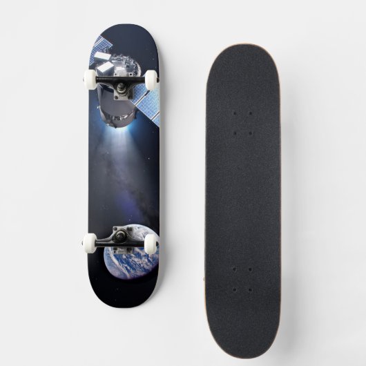 Dragon XL ruimtevaartuig met planeet Aarde op afst Persoonlijk Skateboard (Voorkant)