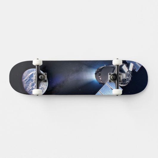 Dragon XL ruimtevaartuig met planeet Aarde op afst Persoonlijk Skateboard (Horizontaal)