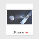 Dragon XL ruimtevaartuig met planeet Aarde op afst Sticker (Vel)