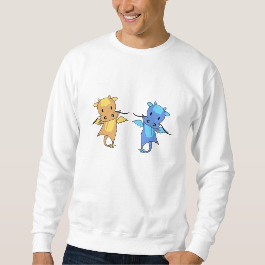 Dragon Yellow Blue Dragon Fairy Tale Fantasy Trui (Voorkant)