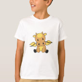 Dragon Yellow Fairy Tale Fantasy Cute Animals T-shirt (Voorkant)