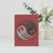 Dragon Yin-Yang Briefkaart (Staand voorkant)