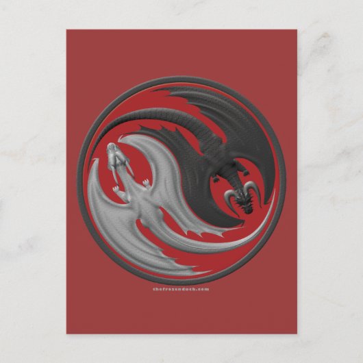 Dragon Yin-Yang Briefkaart (Voorkant)