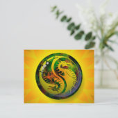 Dragon Yin Yang Briefkaart (Staand voorkant)