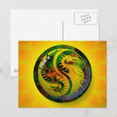 Dragon Yin Yang Briefkaart (Voorkant / Achterkant)