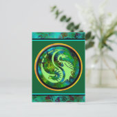 Dragon Yin Yang Briefkaart (Staand voorkant)