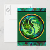 Dragon Yin Yang Briefkaart (Voorkant / Achterkant)