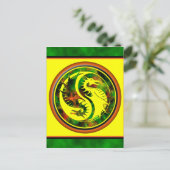 Dragon Yin Yang Briefkaart (Staand voorkant)