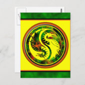 Dragon Yin Yang Briefkaart (Voorkant / Achterkant)