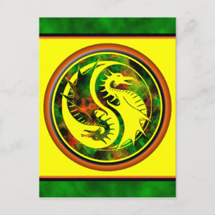 Dragon Yin Yang Briefkaart