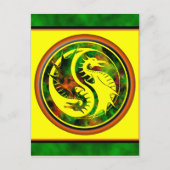 Dragon Yin Yang Briefkaart (Voorkant)
