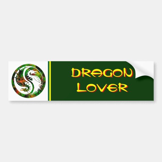 Dragon Yin Yang Bumpersticker (Voorkant)