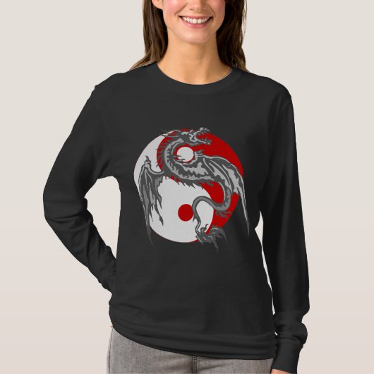 Dragon Yin Yang Dark T-Shirt (Voorkant)