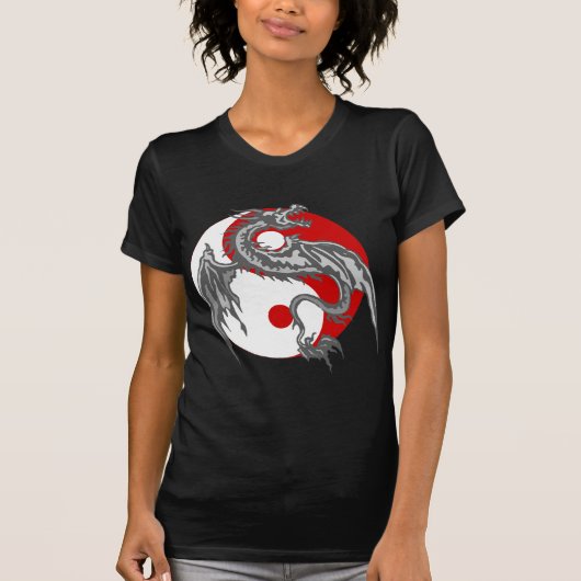 Dragon Yin Yang Dark T-Shirt (Voorkant)