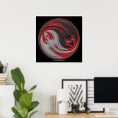 Dragon Yin-Yang Poster (Thuiskantoor)