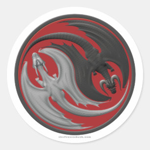 Dragon Yin-Yang Ronde Sticker