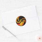 Dragon Yin Yang Ronde Sticker (Envelop)