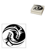 Dragon Yin Yang Rubber Stamp Rubberstempel (Gestempeld)