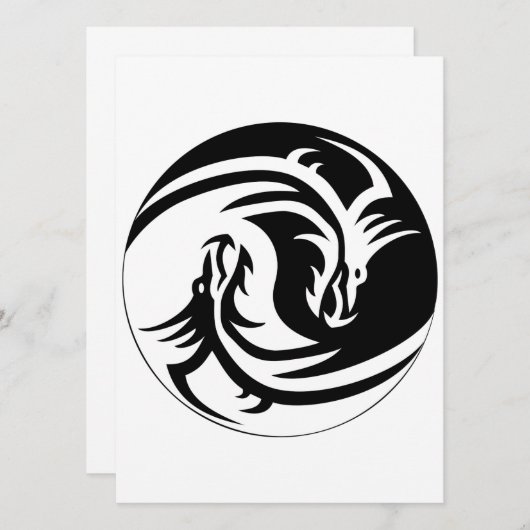 Dragon Yin Yang Uitnodiging (Voorkant / Achterkant)