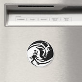 Dragon YinYang 2¼ inch ronde magneet (Insitu (Vaatwasser))