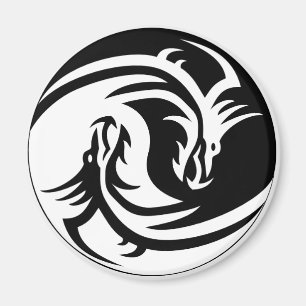 Dragon YinYang 2¼ inch ronde magneet