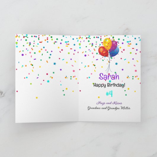 Dragon Young Child Birthday add Name & Signature Kaart (Binnen)