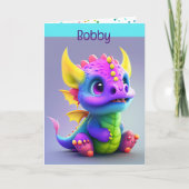 Dragon Young Child Birthday voeg Naam en handteken Kaart (Voorkant)