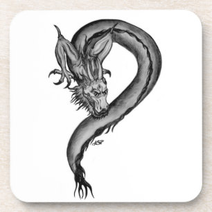 Dragon zwart-wit ontwerp bier onderzetter