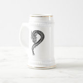Dragon zwart-wit ontwerp bierpul (Voorkant links)