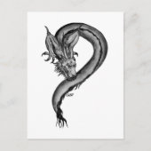 Dragon zwart-wit ontwerp briefkaart (Voorkant)