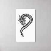Dragon zwart-wit ontwerp canvas afdruk (Voorkant)