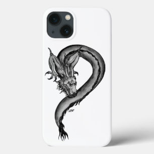 Dragon zwart-wit ontwerp iPhone 13 hoesje