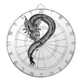 Dragon zwart-wit ontwerp dartbord (Voorkant)