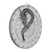 Dragon zwart-wit ontwerp dartbord (Voorkant Links)