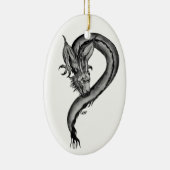 Dragon zwart-wit ontwerp keramisch ornament (Rechts)