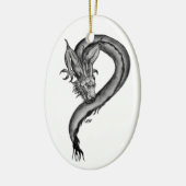 Dragon zwart-wit ontwerp keramisch ornament (Links)