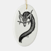 Dragon zwart-wit ontwerp keramisch ornament (Rechts)
