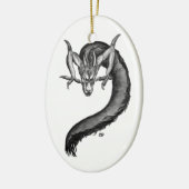 Dragon zwart-wit ontwerp keramisch ornament (Links)