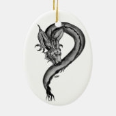 Dragon zwart-wit ontwerp keramisch ornament (Achterkant)