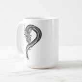 Dragon zwart-wit ontwerp koffiemok (Voorkant links)