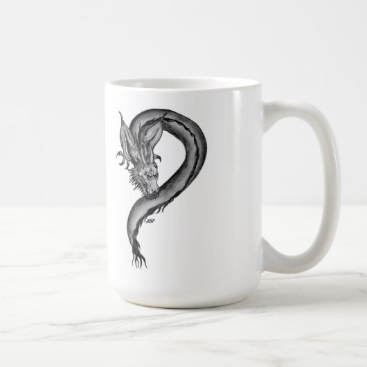 Dragon zwart-wit ontwerp koffiemok (Rechts)