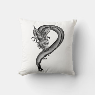 Dragon zwart-wit ontwerp kussen