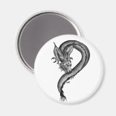 Dragon zwart-wit ontwerp magneet (Voorkant / Achterkant)
