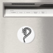 Dragon zwart-wit ontwerp magneet (Insitu (Vaatwasser))